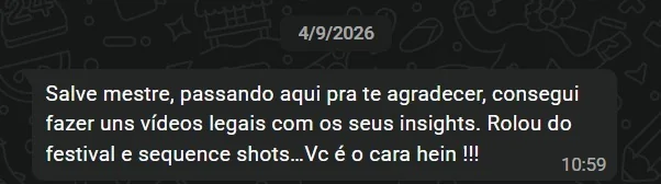 Aluno conta que criou vídeos usando os insights do workshop