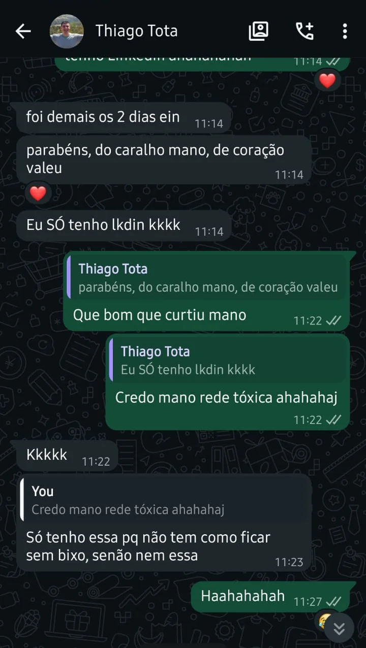 Thiago Tota comemora os dois dias de workshop
